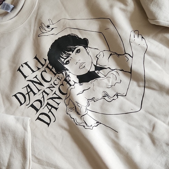 WEDNESDAY ADDAMS-NWOT  I'LL DANCE DANCE DANCE crewneck vintage unisex Sweatshirt - Picture 2 of 6